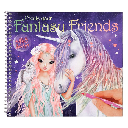 Книга-розмальовка з наклейками, Fantasy Model